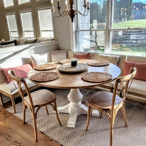 Round Pedestal Dine Table, Round Table, Pedestal Table, Circle Table, Round Pedestal Dining Table, Oak, Maple,