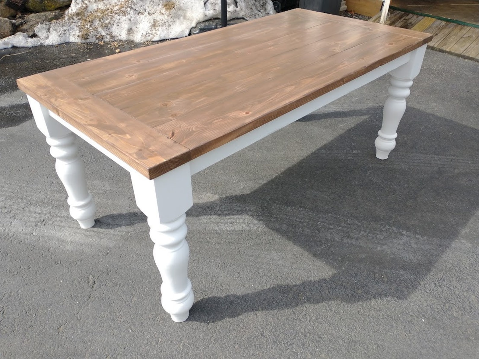 Farmhouse Table Chunky Leg Table Etsy