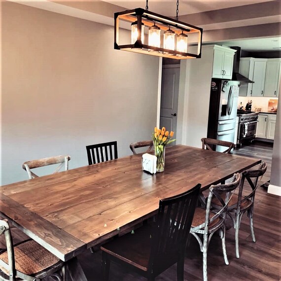 Farmhouse Rustic Dining Table Trestle Dine Farmhouse Rustic Dining Table, Salvaged Wood Dining Room Table