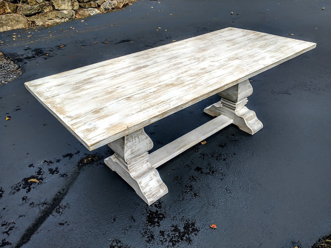 Farmhouse Pedestal Dining Table Rustic Dining Table Custom - Etsy