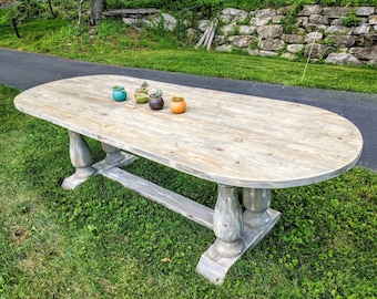 Dining Table, Farmhouse Table,  Long Farm Table, Custom Wood Table, Rustic Farmhouse Table, Kitchen Table, Pedestal, Modern Farmhouse Table