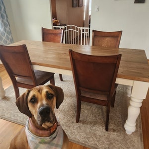 Large Farmhouse Table, Long Farmhouse Table, Big Dine Table, Kitchen Table, Rustic Dining Table, 12-Foot, Farmhouse Table, Chunky Leg Table