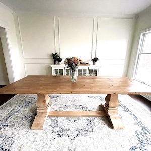 Farmhouse Dine Table, Pedestal Table, Custom Wood Table, Rustic Farmhouse Table, Kitchen Table, Barn Table, Modern Farmhouse Table