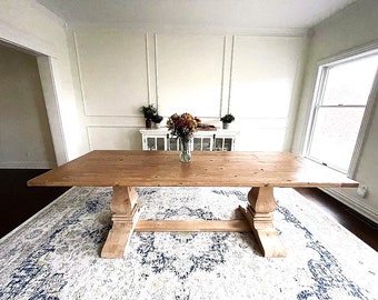 Farmhouse Dine Table, Pedestal Table, Custom Wood Table, Rustic