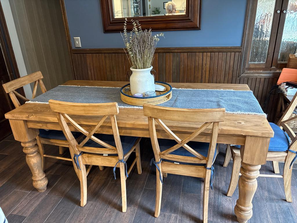 Large Farmhouse Table, Long Farmhouse Table, Big Dine Table, Kitchen ...
