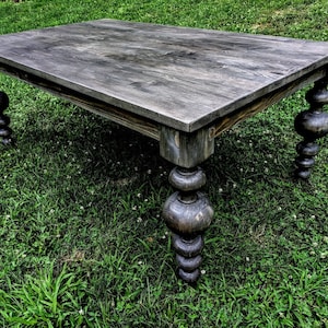 Chunky Balled Farmhouse Table, Large Turned Leg Table, Large Modern Table, Custom Dining Table, Bulb Leg Table, Modern Baluster Farm Table