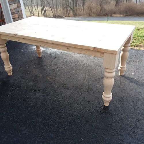 Farmhouse Table Chunky Leg Table Etsy