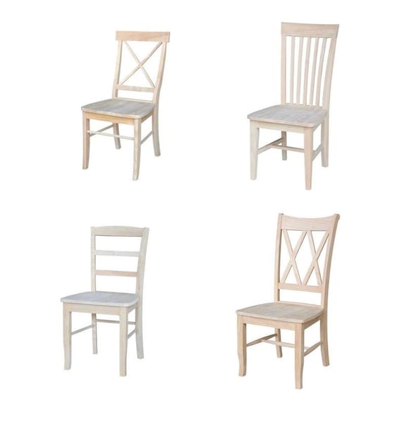 Unfinished Farmhouse Chair Dining Room, Farmhouse Wooden Chairs With Arms