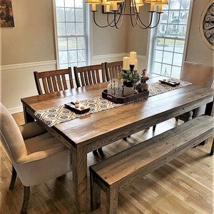 Rustic Farmhouse Dining Table, Dining Room Set, Dining room set, Counter Height Table, Wood Table image 1