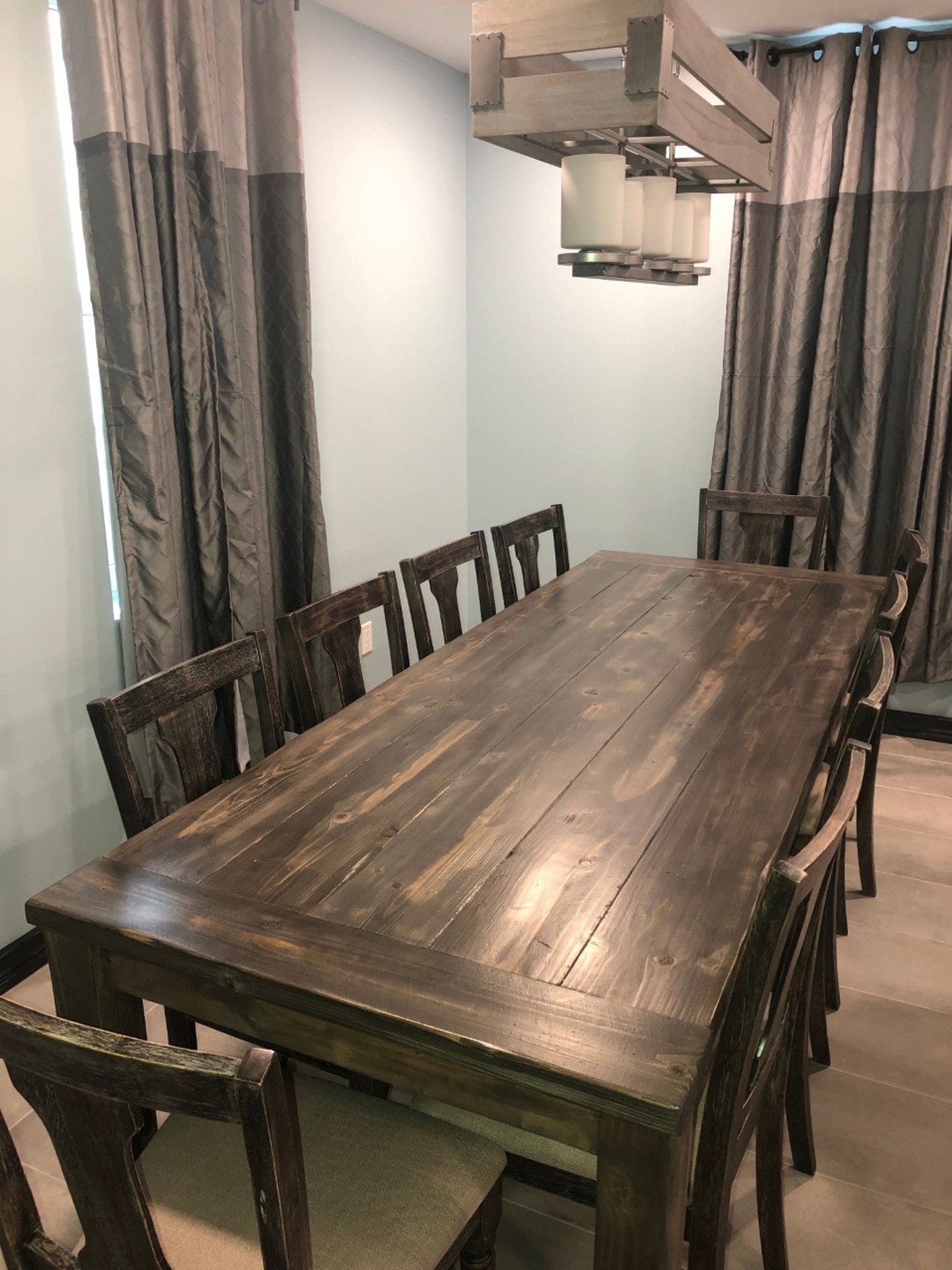 Large Farmhouse Table Long Farmhouse Table Kitchen Table Etsy