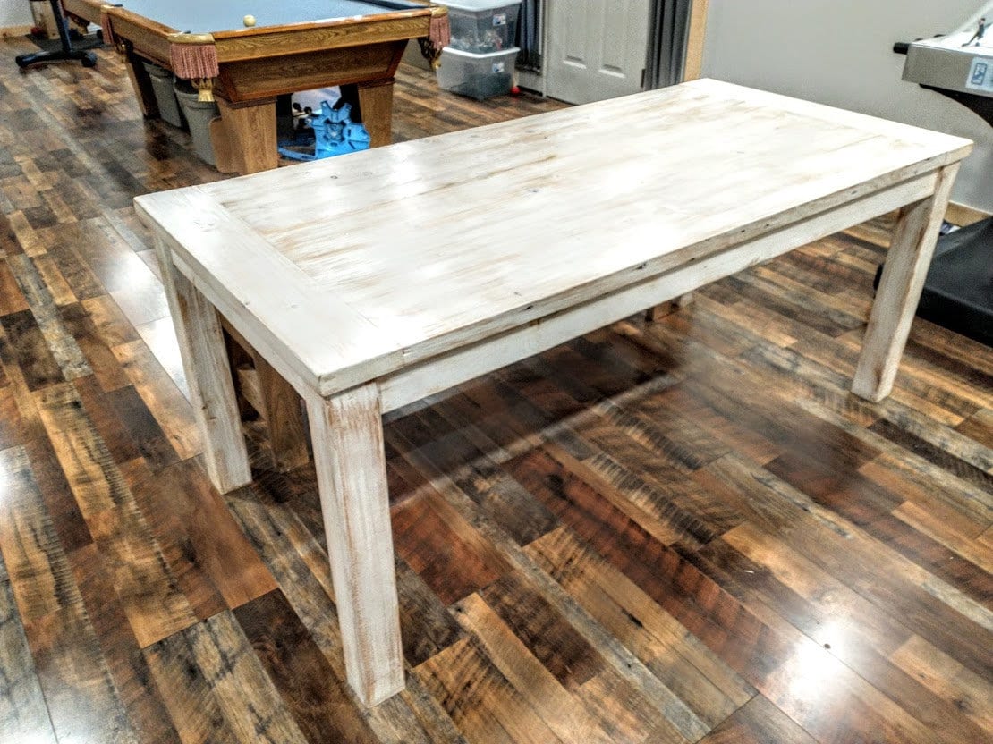 Farmhouse Dining Table Whitewash Rustic - Etsy, image size:1110x832