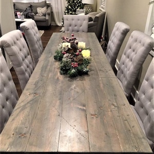 Large Farmhouse Table, Long Farmhouse Table, Kitchen Table, Rustic Dining Table, 12-Foot, 14-Foot Table