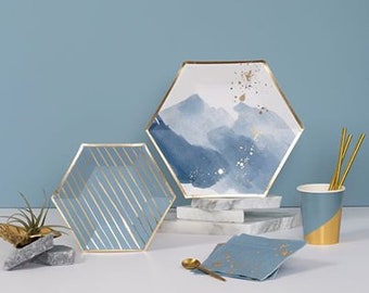 gold paper plates etsy