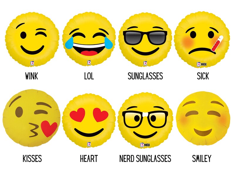 EMOJI PARTY DECOR Emoji Balloons Birthday Decoration Photo Etsy
