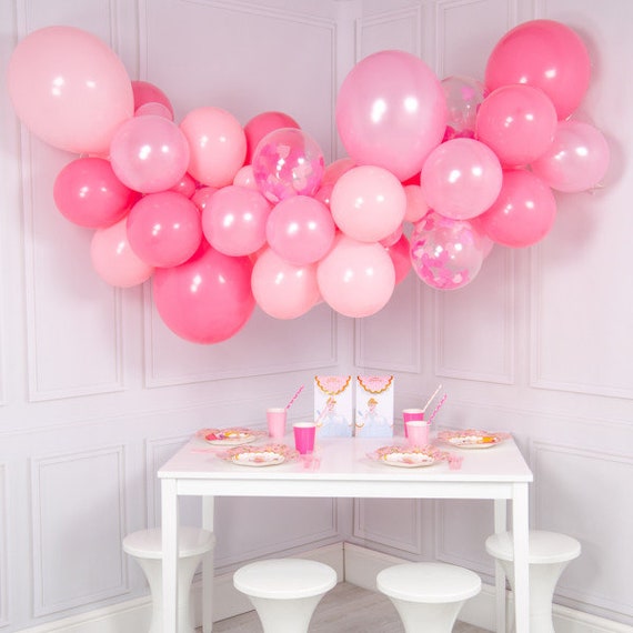 PINK BALLOON GARLAND Pink Confetti Balloon Garland Kit Dyi Etsy