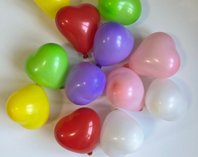 MINI HEART BALLOONS, Small Heart Balloon Set of 5, engagement balloon, wedding balloon, valentines day balloon, air filled