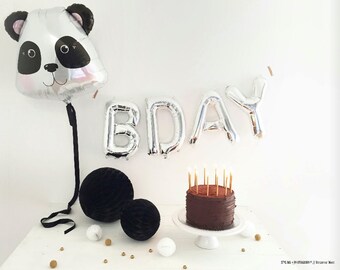 PANDA PARTY BALLOON, birthday decoration, photo prop, first birthday, black and white, kids birthday party decoration