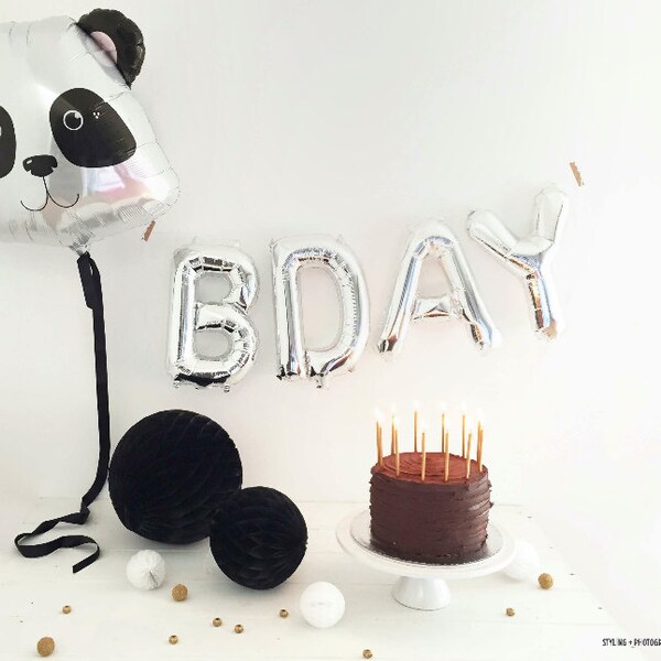 PANDA PARTY BALLOON, birthday decoration, photo prop, first birthday, black and white, kids birthday party decoration