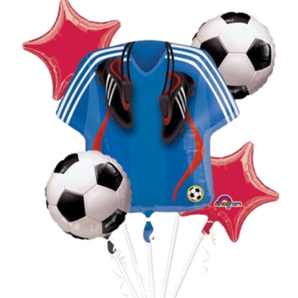 SOCCER BALLOON BOUQUET, Soccer Balloon Bouquet 5pc