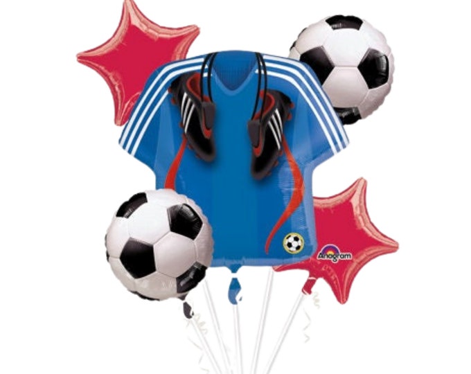 SOCCER BALLOON BOUQUET, Soccer Balloon Bouquet 5pc