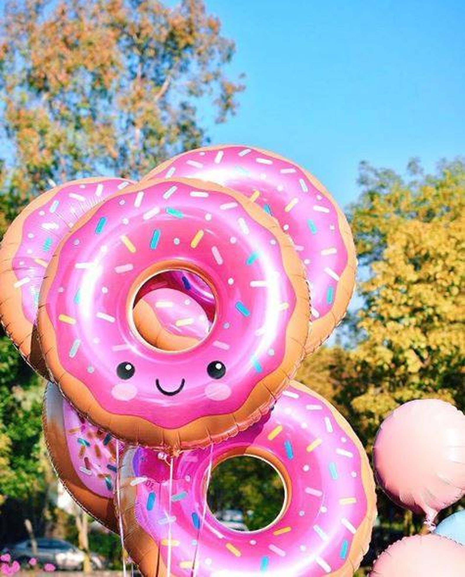 DONUT BALLOON DECORATION Donut Balloon 30 Giant Smiley Etsy