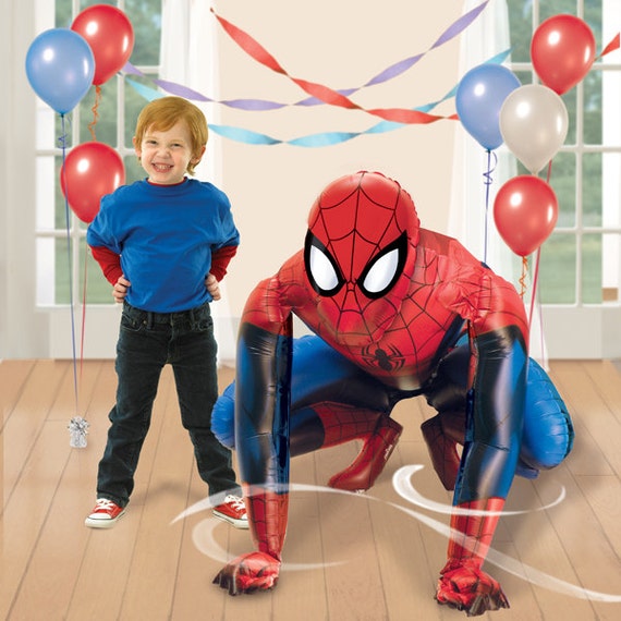 Les 3 super-héros, ballon Spider-Man, marcheur aérien en ballon