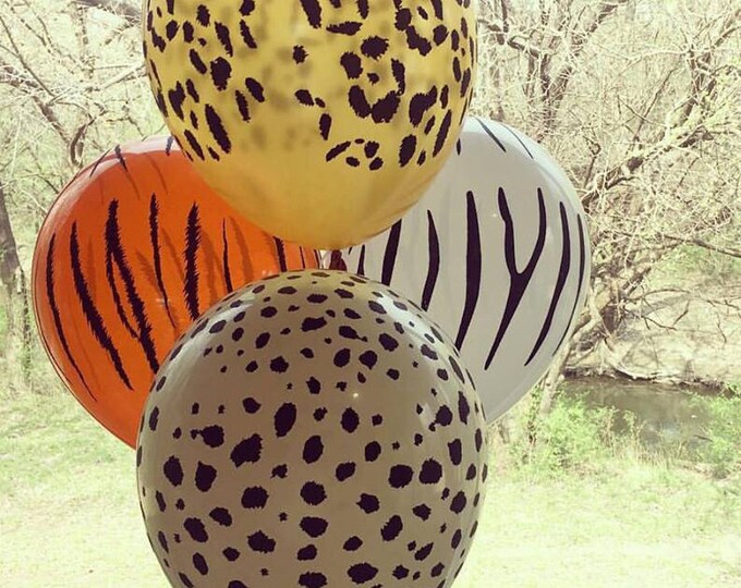 jungle Animal print balloons, Pk of 50,  animal lover, Jungle animal