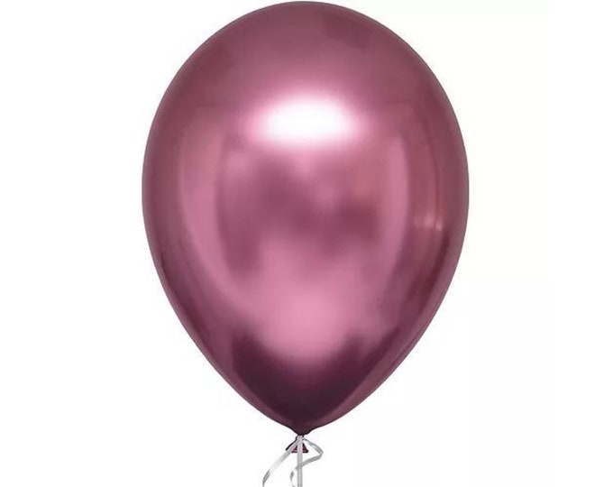 CHROME PINK BALLOON, Pink Chrome Balloon pk of 6, Pink Baby Shower, Pink Party Supplies, Pink Decor
