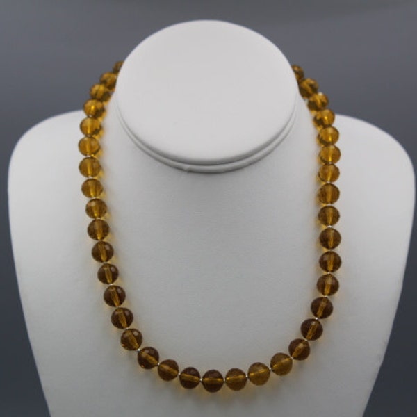 Goldenrod Faceted Crystal Beads Necklace Sparkly Crystal Beads Crystal Necklace Simple Beaded Necklace