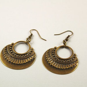 Brass Earrings Boho Earrings Antique Jewelry Bohemian Jewelry image 2