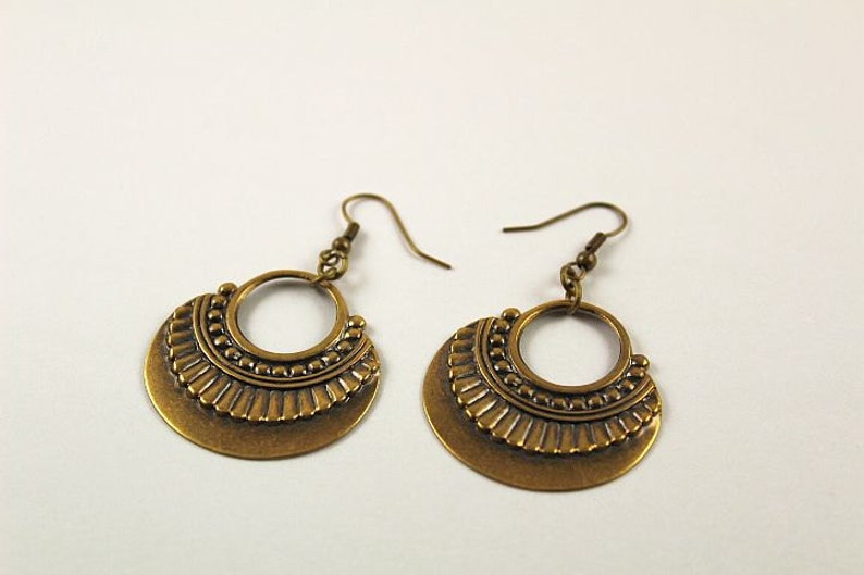 Brass Earrings Boho Earrings Antique Jewelry Bohemian Jewelry image 2