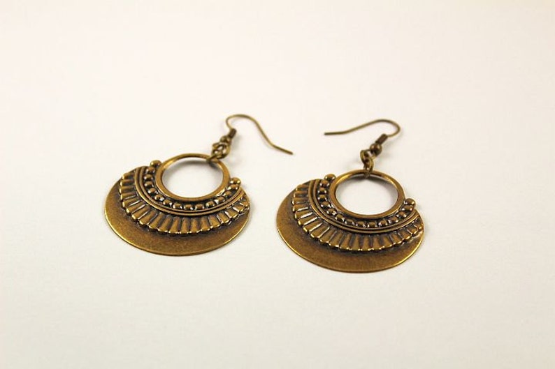 Brass Earrings Boho Earrings Antique Jewelry Bohemian Jewelry image 3