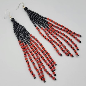 Beautiful Black Red Crystal Glass Earrings Women Earrings Long Earrings Women Jewelry