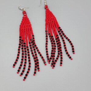 Beautiful Red Black Earrings Chandalier Earrings Long Earrings Women Earrings
