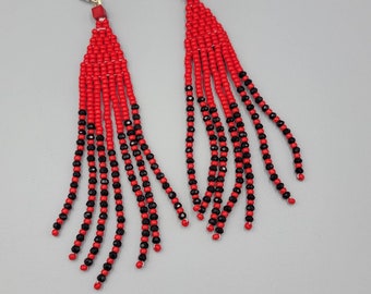 Beautiful Red Black Earrings Chandalier Earrings Long Earrings Women Earrings