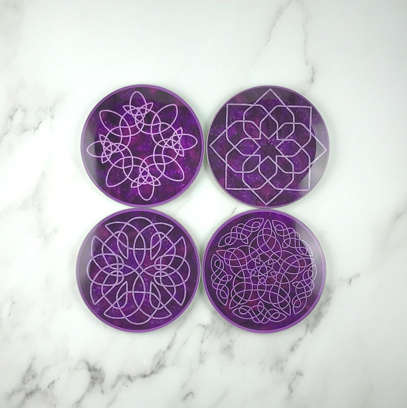 Purple Celtic Coaster Set
