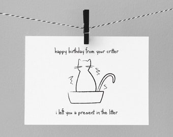 Tarjeta divertida del gato, tarjeta de cumpleaños del gato, feliz cumpleaños del gato, regalo lindo del gato