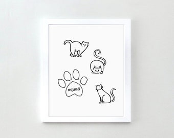 Arte del gatto stampabile, regalo per l'amante dei gatti, stampa artistica del gatto, regalo per un amico