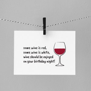 Cute Birthday Card Wine Lover Gift Happy Birthday Card Etsy