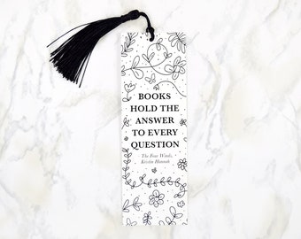 Quote Bookmark, Reading Accessories, Book Lover Gift, Vegan Bookmark, Gift for Reader