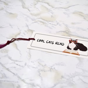 Marcador de gato, "Cool Cats Read", Regalo de amante de libros, Regalo de amante de gato, Accesorios de libro