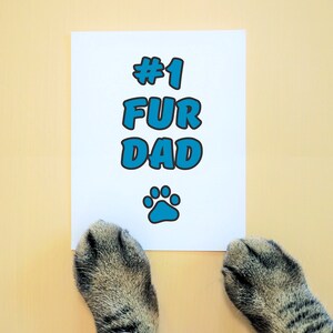 Carte de papa en fourrure, carte de fête des pères du chien, carte de fête des pères du chat, bonne fête des pères