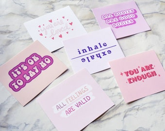 Mental Health Valentines, Printable Daily Affirmations, Meditation Décor, Valentine's Day Gift