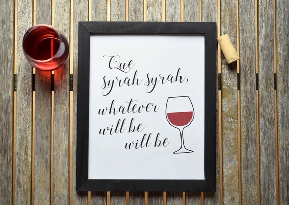Printable Wine Art Inspirational Quote Gift for Wine Lover | Etsy