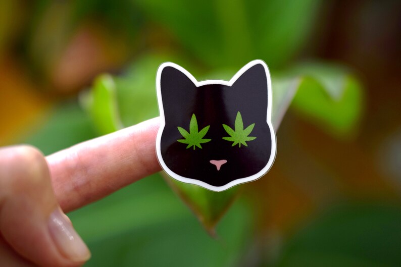 Paquete de pegatinas para gatos, hoja de pegatinas para malezas, gatitos y cannabis, pegatinas para planificadores imagen 7
