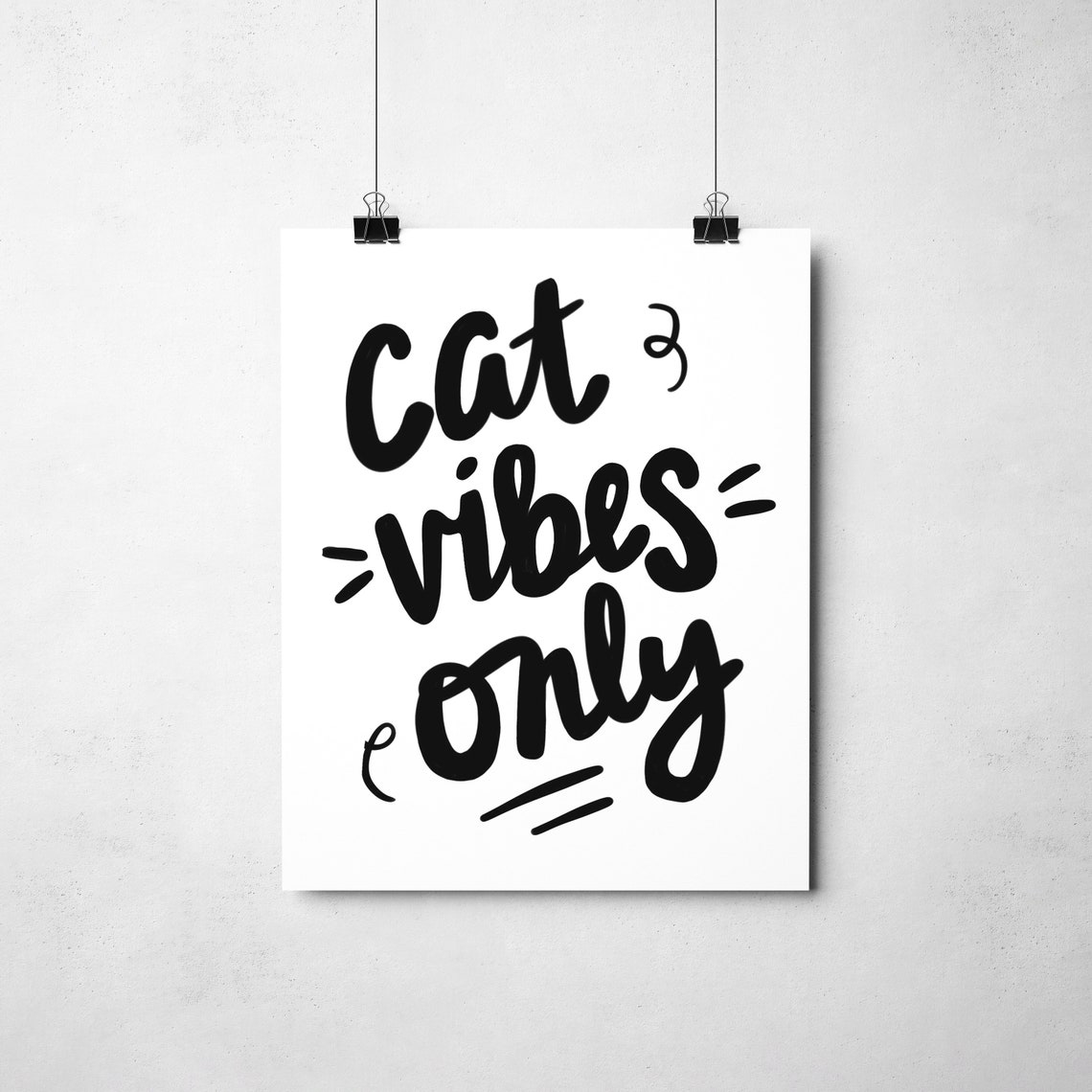 Cute Cat Print cats Vibes Only Cat Lover Gift Etsy UK