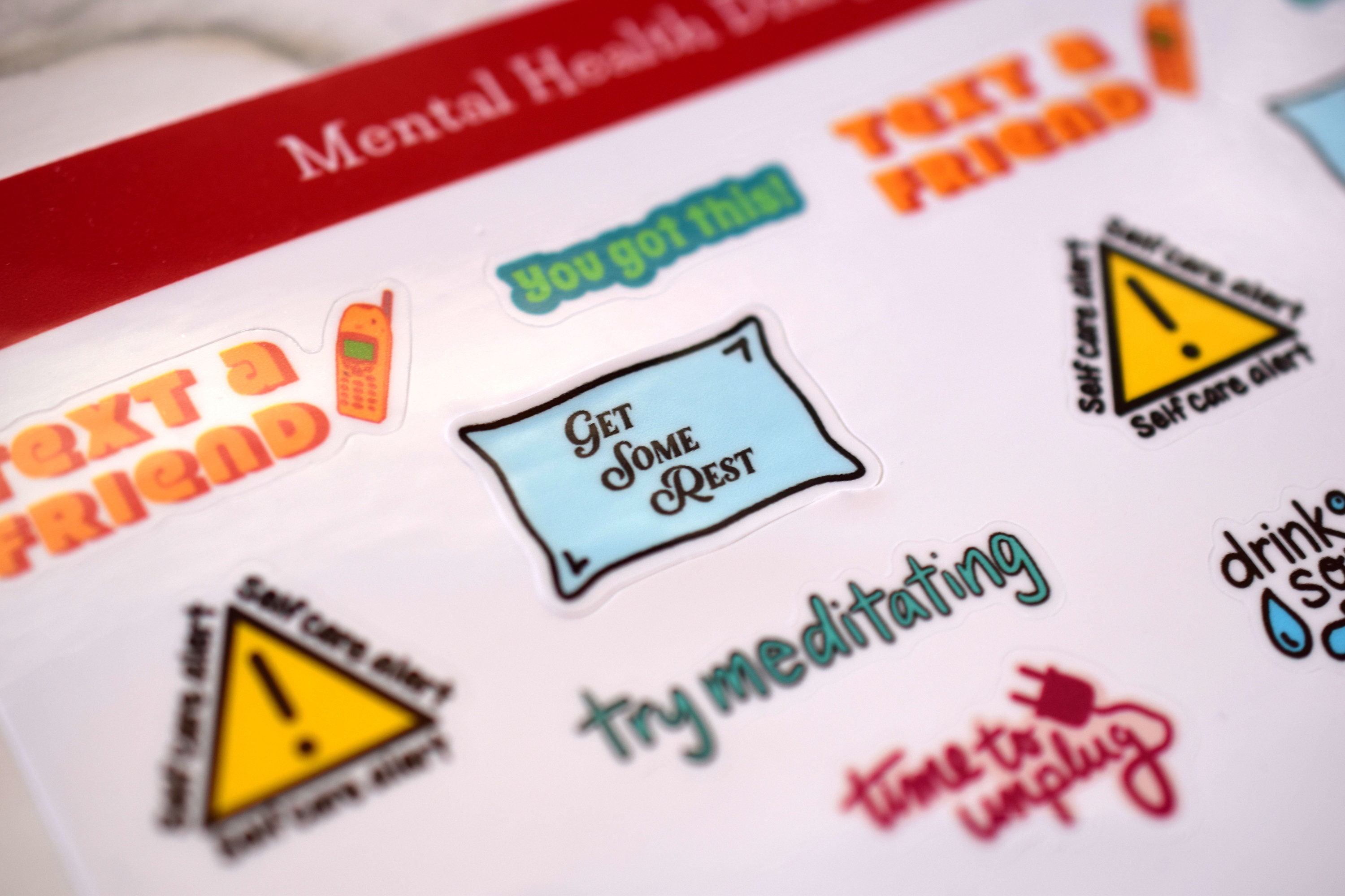 Cute Journal Stickers Mental Health Diary Stickers Mental Etsy