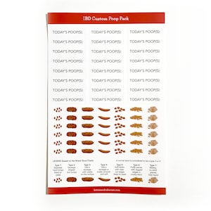 IBD IBS-stickers, kakstickers, colitis-stickers, Crohn-stickers, eetdagboek