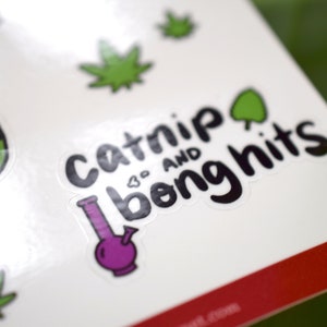 Paquete de pegatinas para gatos, hoja de pegatinas para malezas, gatitos y cannabis, pegatinas para planificadores imagen 2