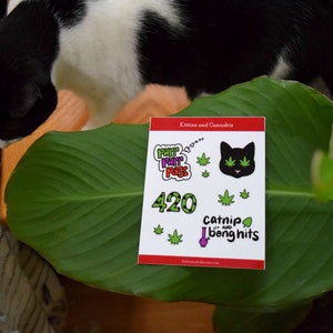 Paquete de pegatinas para gatos, hoja de pegatinas para malezas, gatitos y cannabis, pegatinas para planificadores imagen 6